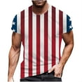 thumbnail image 2 of Aloohaidyvio 4th of July Shirts for Men 1776 Vintage American Flag Patriotic Round Neck Short Sleeve Tops USA Independence Day T-Shirt 2XL, 2 of 5