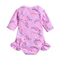 thumbnail image 3 of GYRATEDREAM Kids Girls Rash Guard Short Sleeve One Piece Swimsuits Zipper Quick Dry Bathing Suits UPF 50+, 3 of 8