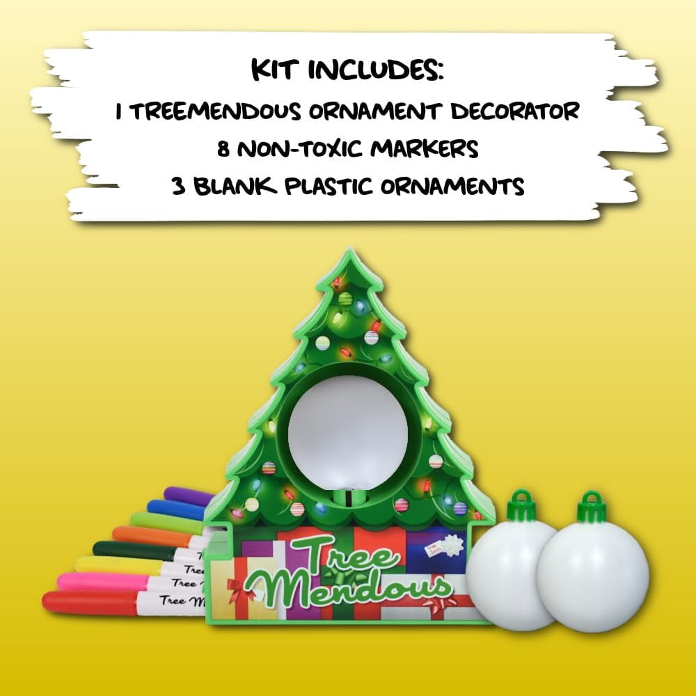 The Treemendous Ornament Decorator TreeMendous Christmas Tree Ornament Decorating Kit & 6 Pack Ornament Combo Pack - Holiday Arts and Crafts Activity for Kids Ages 3 and Up