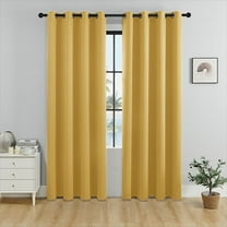 suxuMhao Blackout Curtains - 2 Pieces Long Sunscreen Curtains,42in*63in Golden Blackout Curtain for Bedroom, Light Blocking Curtains Ideal for Home, Living Room & Bedroom Decor​