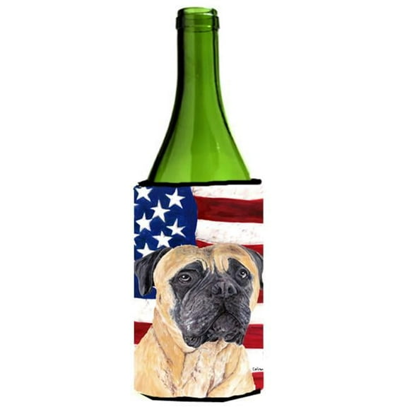Usa American Flag With Mastiff Wine bottle sleeve Hugger - 24 oz.