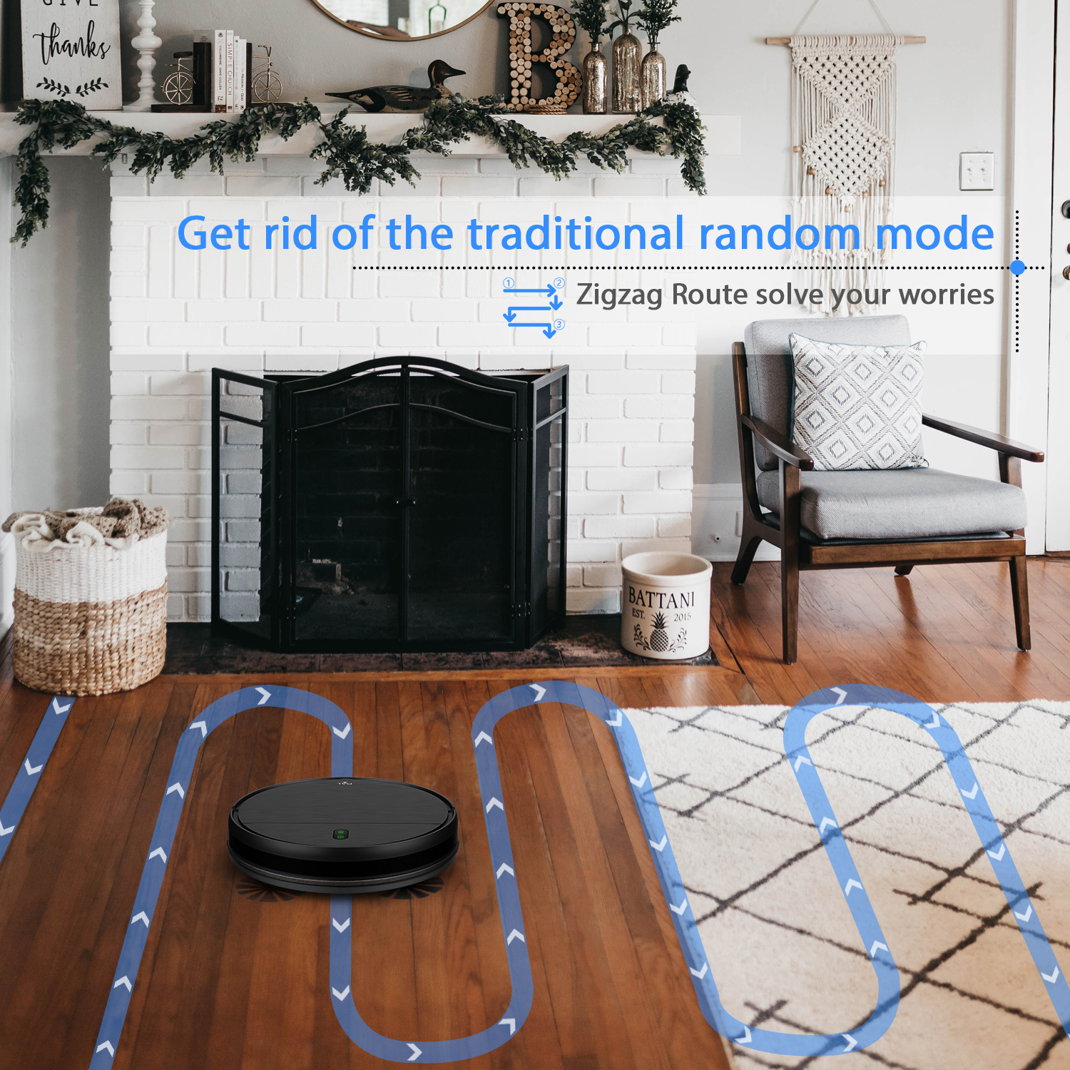 ONSON Robot Vacuum Cleaner, 2 in 1 Robot Vacuum and Mop Combo, With WIFI Connection For Pet Hair, Hard Floor - image 4 of 9