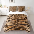 thumbnail image 2 of jejeloiu Jungle Tiger Striped 7pcs Bedding Comforter Set,Rustic Wildlife Hunting Queen Bedding Sets,Brown Black Queen Sheet Sets For Adult,Microfiber Bedroom Decor Reversible, 2 of 8