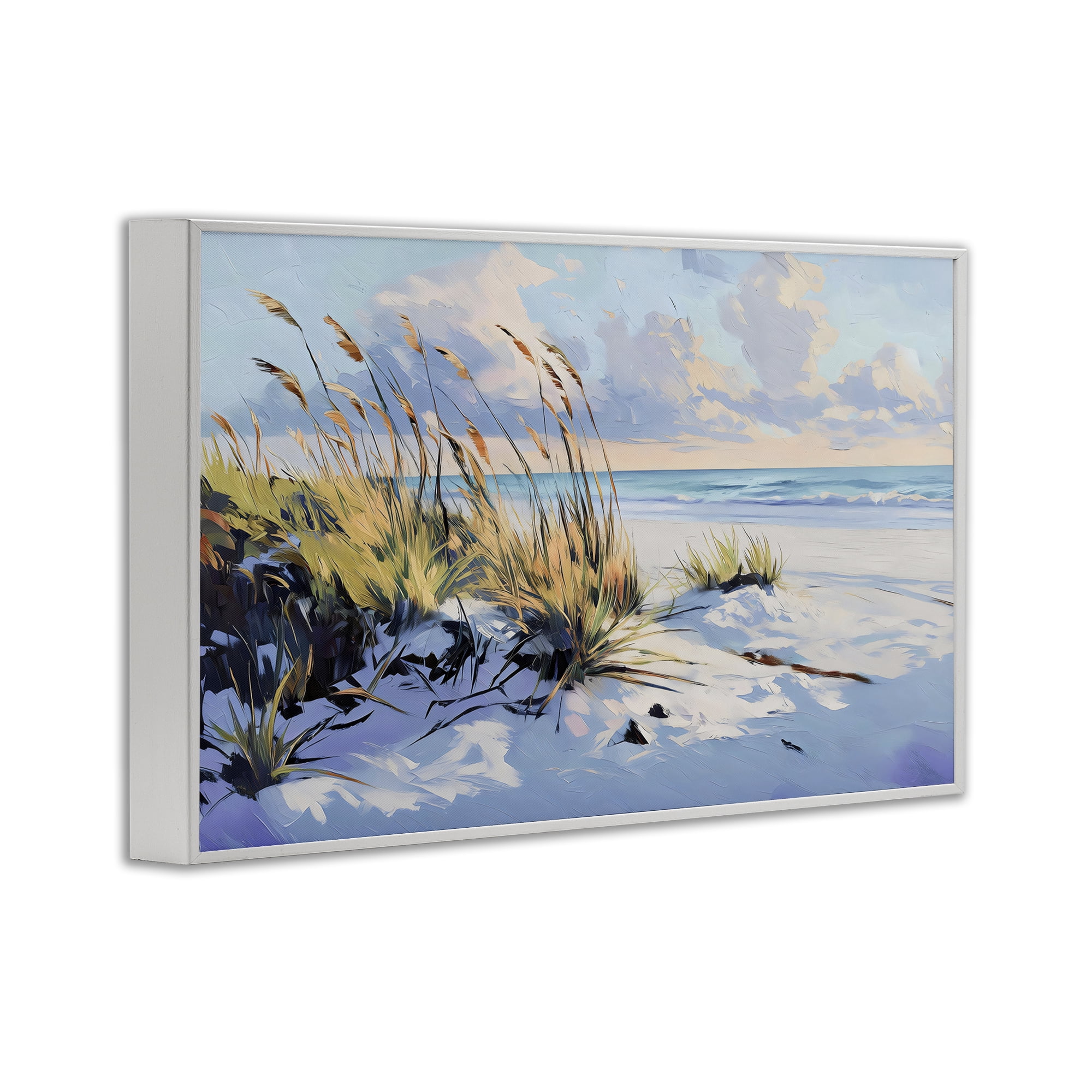 Stupell Industries Grassy Sand Dunes Beach White Framed Giclee Art, design by Gina Kelly