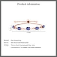 thumbnail image 4 of Gem Stone King 18K Rose Gold Plated Silver Blue Iolite and White Lab Grown Diamond Tennis Bracelet for Women (3.27 Cttw, Gemstone Birthstone, Oval Checkerboard 7x5MM, Fully Adjustable up to 9 inch), 4 of 4
