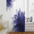 thumbnail image 6 of Blue Bohemian Sheer Curtains 96 Inches Long, Boho Modern Floral Abstract Ombre White Light Filering Curtains, Privacy Drapes Simi Floor to Veiling Curtain for Living Room Bedroom Window Treatment, 6 of 9
