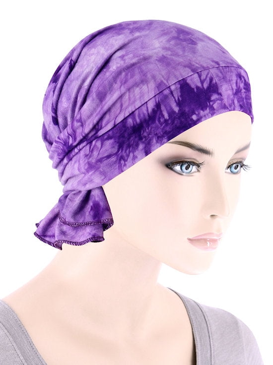 Bandana Wrap in Tie Dye Purple