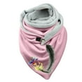 thumbnail image 1 of Women Feather Print Cotton Winter Warm Button Up Scarf, 1 of 3