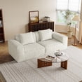thumbnail image 3 of Lovableguy Oversized Compressed Loveseat Sofa,Upholstered Modular Convertible Sectional Couch,Extra Deep Seat,Corduroy Full Sponge Loveseat for Living Room,Bedroom,No Assembly Required,White, 3 of 8