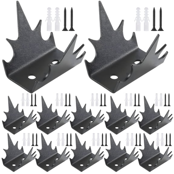 12 Pcs Anti-Climb Spikes, Metal Fence Spikes for Security, Deterrent Device for Trespassers, Includes Screws and Expanding Screws for Easy Installation
