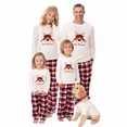 thumbnail image 2 of Pijamas familiares a juego de Navidad, diseño exclusivo, cabeza de ciervo con sombrero, Feliz Navidad, conjunto de pijamas blancos, 2 of 4