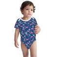 thumbnail image 3 of Daiia Plants And Flamingos Printed Unisex-Baby Short Sleeve Onesies Bodysuits Baby Climbing Clothes Soft and Comfortable Romper with Expandable Shoulder Design-3 Months, 3 of 8