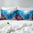 thumbnail image 4 of Erosebridal Marine Dolphin Sheet Set Twin,Ocean Wildlife Bedding Sets Twin Size,Marine Decoration,Breathable,3pcs, 4 of 7