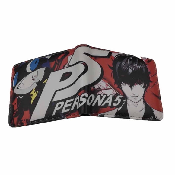 Billetera Personass de piel sintética con 5 personajes de anime, delgada y plegable