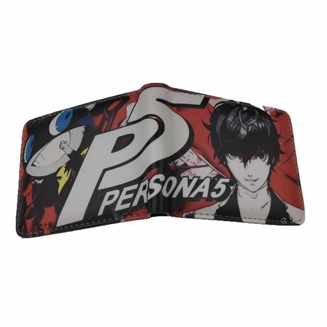 Billetera Personass de piel sintética con 5 personajes de anime, delgada y plegable