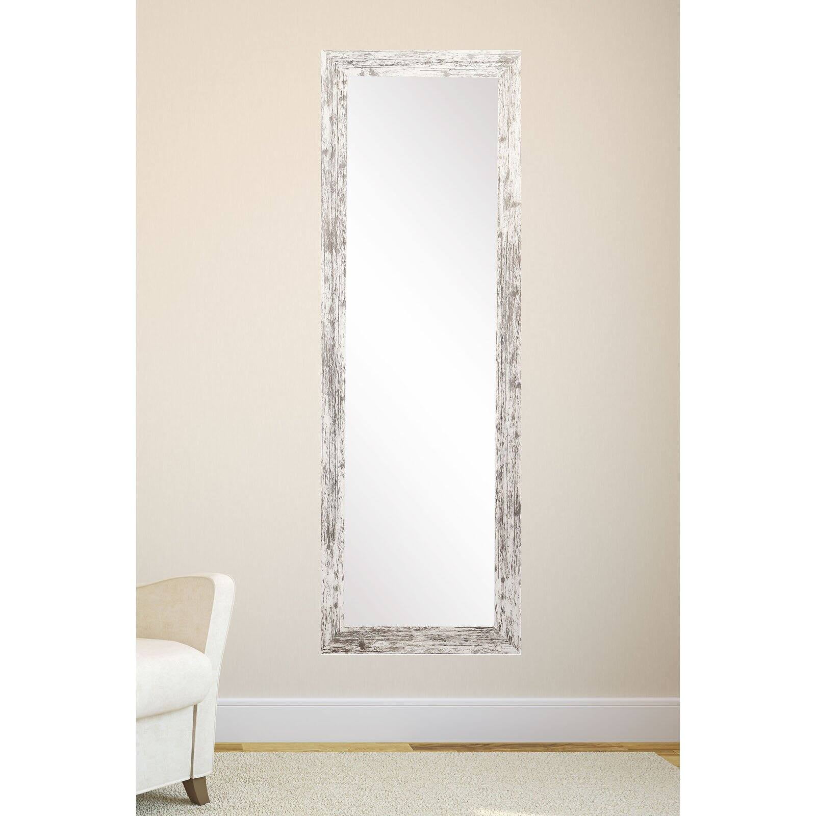 BrandtWorks Barnwood Slim Floor Mirror White
