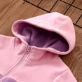 thumbnail image 5 of Hooded Fleece Warm Thicken Jacket Winter Clothe Splice Color For Adults Man Woman &Kids Boys Girls, 5 of 7