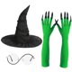 thumbnail image 5 of Conjunto De Disfraz De Bruja De Halloween: Sombrero, Gafas Y Guantes Para Actuaciones Escénicas., 5 of 8