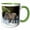 Green/White, variant on 3drose, Germany. Wild Boar in Winter Forest. National Park Bavarian Forest., 11oz Two-tone Yellow Mug