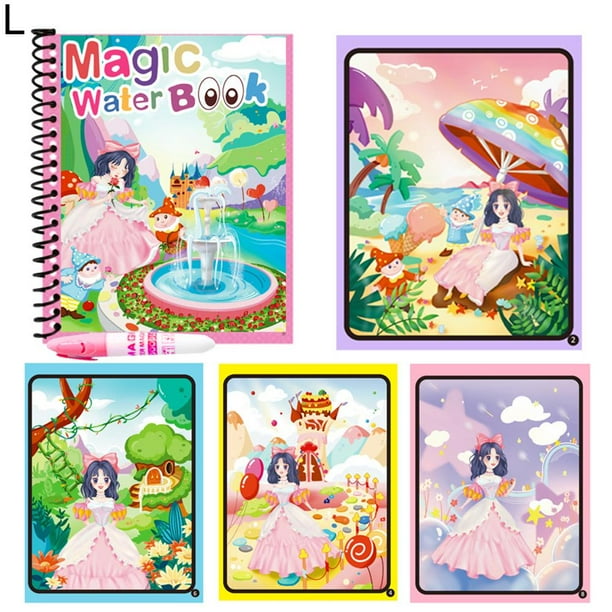 Libro de pintura al agua educativo mágico para niños, grafitis repetidos, agua clara, libro de pintura pintado a mano, libro para colorear, pintura transfronteriza, libro de imágenes, juguetes