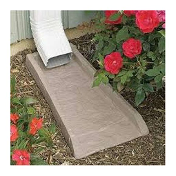 4 Pack Suncast SB24 Decorative Rain Gutter Downspout Splash Block- Light Taupe