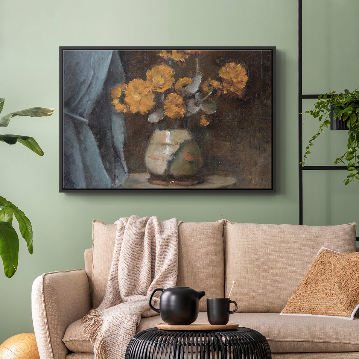 Vintage Botanical Print-LXXX By Wexford Home Framed in Black Wood Gallery Wrapped Canvas 17 in. x 25 in.
