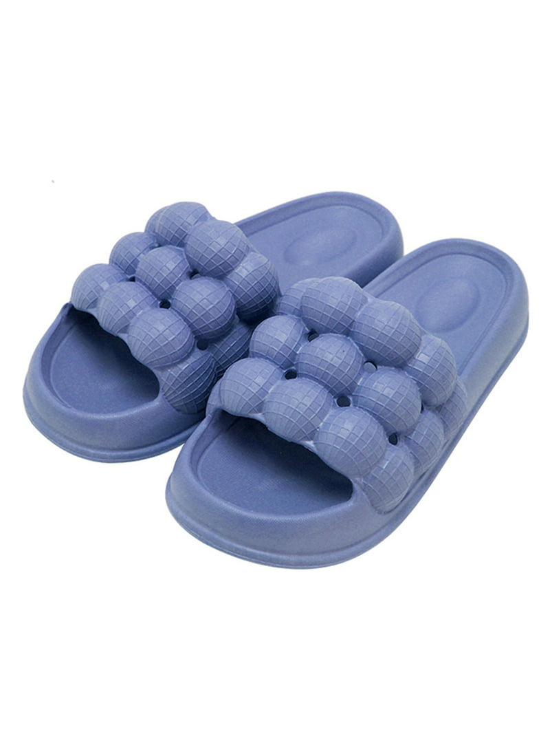 Zpanxa Sandals Men Lychee Bubble Slippers Men's Spring New Style Indoor Couple's Thick Sole Feet Feel Cool Slippers Wear Outside Blue Platform 36-37 - Walmart.com