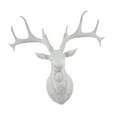 thumbnail image 4 of Escultura de pared de asta de ciervo, estatua de cabeza de animal, escultura de cabeza de ciervo de resina para blanco, 4 of 9