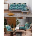 thumbnail image 6 of Teal Marble Sofa Couch Cushion Covers Washable, Removable Stretchable Sectional Couch Covers, Impressionist Ink Painted Abstract Slipcovers for L & T Shape Sofa Furniture Protector S Size 2 pcs, 6 of 7
