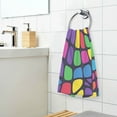 thumbnail image 3 of Yayeee 2 Pack Hand Towels for Bathroom 100% Cotton 16" x 28" Soft Absorbent Kitchen Towel, Colorful Psychedelic, 3 of 7