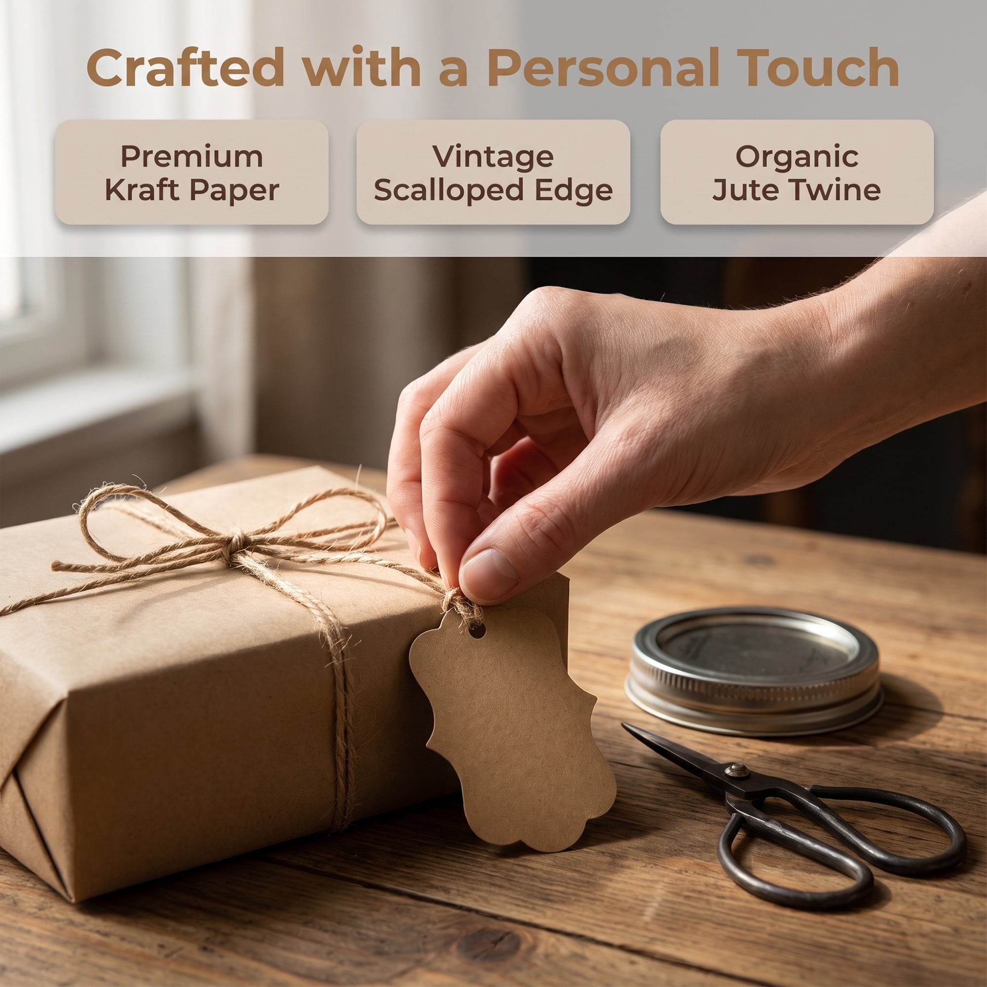 Unique Bargains Gift Tags with Twine for Crafting and Presenting Gifts 1.2" x 2" Brown