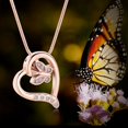 thumbnail image 5 of Crystal Butterfly Cremation Necklace for Ashes - Heart Urn Necklace for Women Cremation Jewelry for Women, 5 of 6