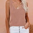 thumbnail image 3 of Mode Décontractée Femmes Débardeur Tricoté Col en V Dames SlimTank Uni, 3 of 6
