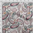 thumbnail image 4 of oneOone Cotton Poplin White Fabric Asian Paisley Craft Projects Decor Fabric Printed By The Yard 42 Inch Wide, 4 of 4