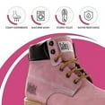 thumbnail image 3 of Steel Toe Boots for Women - Light Pink-10.5M | Waterproof Work Boots for Women Steel Toe Boots | Slip Resistant Work Shoes for Women | Lightweight Nubuck Leather for Comfort and Style, 3 of 8