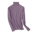 thumbnail image 6 of Fshiont Women's Turtleneck Sweater Long Sleeve Casual Knit Pullover Chunky Fall Winter Jumper Top 2025 Purple 3XL, 6 of 6