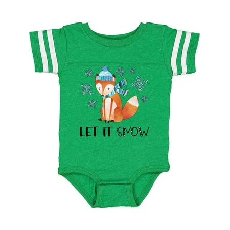 

Inktastic Let it Snow Cute Orange Fox in Hat and Scarf Gift Baby Boy or Baby Girl Bodysuit