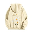 thumbnail image 4 of Graphic Hoodie for Women Cute Flower Print Long Sleeve Preppy Y2K Oversized Pullover Casual Lounge Hooded with Pocket, 4 of 5