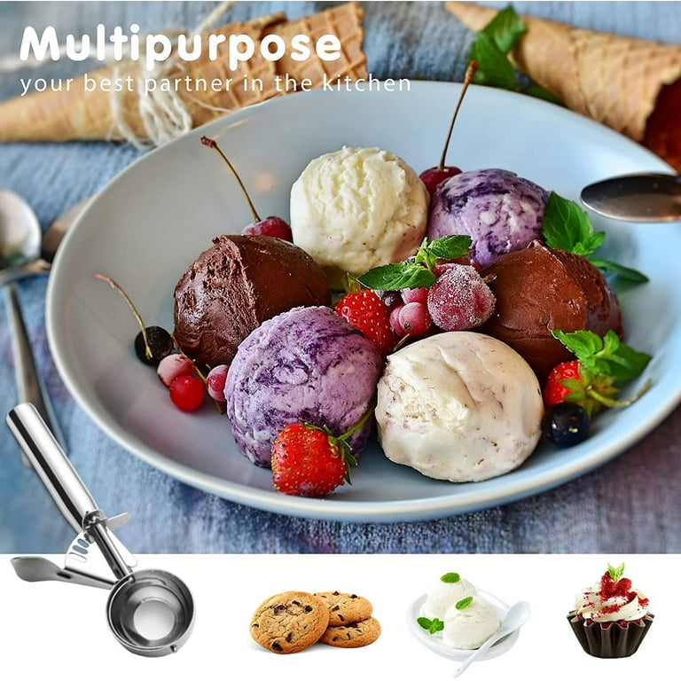 Cookie Scoop, 18/8 Stainless Steel Ice Cream Scoop with Trigger, Premium  Cookie Dough Scooper for Baking, Portion Control Disher Scoop for Cupcake  Batter, Muffin, Dishwasher Safe 