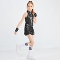 thumbnail image 3 of LOLANTA Girls Sequins Dance Clothes Dress Sparkle Hip Hop Jazz Dance Outfit, Sleeveless Top and Shorts, 3 of 5