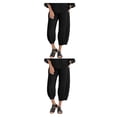 thumbnail image 1 of Pantalones sueltos Qarigey de poliéster cintura elástica para mujer casuales Type6 NO6, 1 of 6