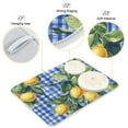 thumbnail image 3 of Yayeee Dish Drying Mat for Kitchen Counter 18"x24" Microfiber Absorbent Pad, Green Lemon Plaid, 3 of 7