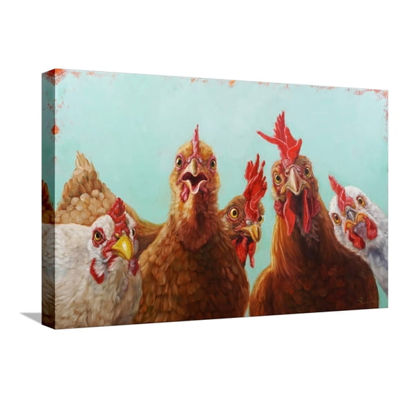 Art.com Chicken for Dinner Stretched Canvas Print Wall Art by Lucia Heffernan, 24" x 16"
