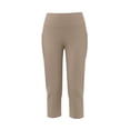 thumbnail image 4 of LEAVINGSUO Capris Pants for Women With Elastic Waist Women's Casual High-Waisted Pocket Cropped Pants Beige XXL, 4 of 8
