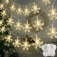 thumbnail image 1 of Rosnek Christmas Snowflake String Lights, Battery Operated LED Fairy Lights Decorative Lights for Xmas Party Bedroom Decor Indoor Outdoor, 1 of 10