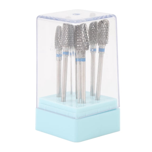 BOKYAN 7‑Piece Tungsten Carbide Nail Drill Bit Set – Portable, High‑Hardness Grinding Heads for Gel Polish Removal & Nail Art