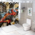 thumbnail image 7 of Orinice Race Car Checkered Flag Clock Bathroom Decor Set - Colorful Luxurious Graphic Print Polyester Fabric Shower Curtain for Bathroom with Hooks, 100% Waterproof, Multiple Sizes 36x72, 7 of 7
