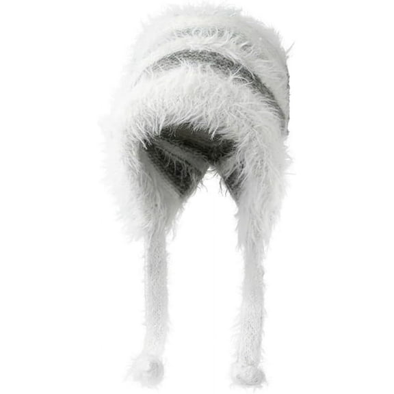 YooGuoGuo Winter Warm Knit Hat Women's Color Block Beanie Thick Soft Fluffy Skull Cap Slouchy Handmade Crochet Skullies Beanies