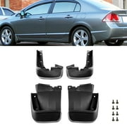 Xotic Tech 4PCS Front & Rear Mud Flap Splash Guards Fender Flare Mudguard Dirt Slush Trap Protector w/Hardware Accessories Full Set Compatible with Honda Civic Sedan 2006-2011