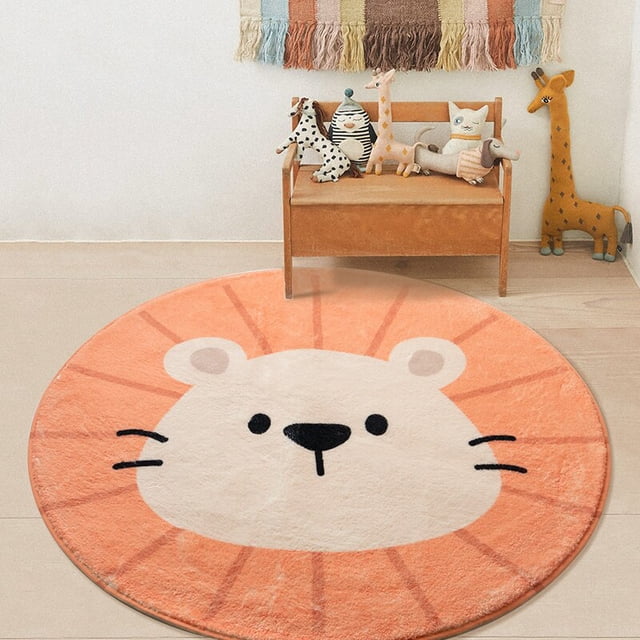 Alfombra redonda nórdica de dibujos animados para el hogar, sala de estar, dormitorio, habitación de niños, manta de Anime, Alfombra de piso, decoración de salón, Alfombra de área de pila